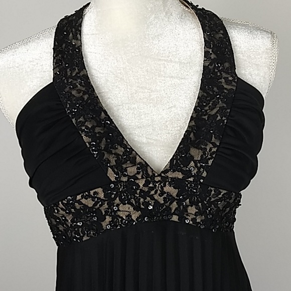 Formal Party Backless Midi Black Dress Medium - Picture 2 of 7